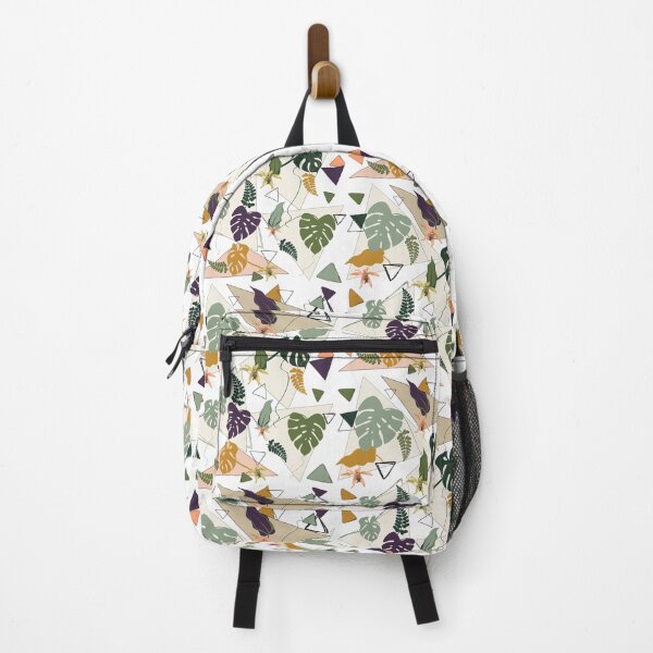 Item preview, Botanical Leaves Geometric Triangle Pattern designed and sold by Vibria Pattern Studio.