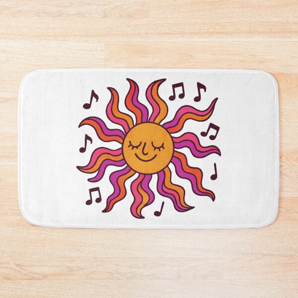 Item preview, Cute Groovy Sun With Music Notes Retro 70s Style Design designed and sold by anamul43.
