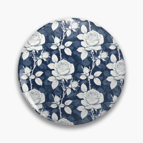 Item preview, Vintage Blue Floral White Rose Pattern designed and sold by LouieVanille.