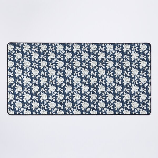 Item preview, Vintage Blue Floral White Rose Pattern designed and sold by LouieVanille.