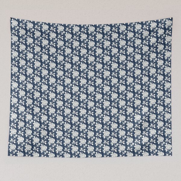 Item preview, Vintage Blue Floral White Rose Pattern designed and sold by LouieVanille.