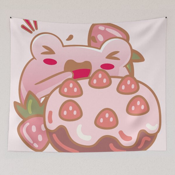 Item preview, Greedy Kawaii Frog and Strawberry Cake designed and sold by Kanniax.
