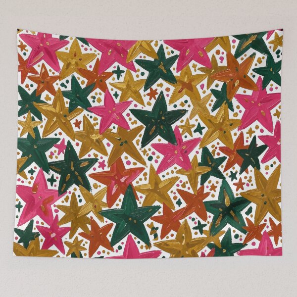 Item preview, Colorful Hand Painted Star Pattern designed and sold by laterkatergator.