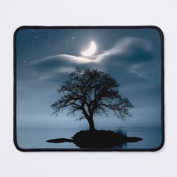 Item preview, Moonlit Solitude – Crescent Night Over Still Waters designed and sold by Exodoi.
