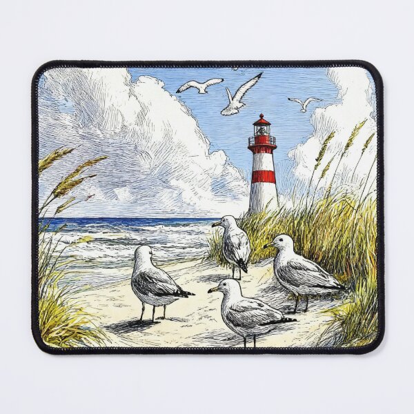 Item preview, Lighthouse and seagulls designed and sold by sid1802.