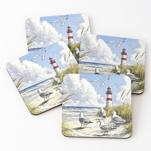 Item preview, Lighthouse and seagulls designed and sold by sid1802.