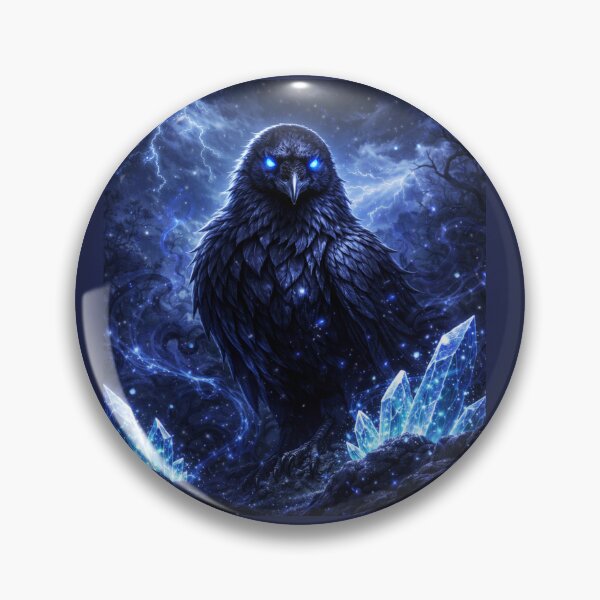 Item preview, Raven Spirit Animal – Dark Fantasy Shadow Raven Crystal Storm Art designed and sold by GeoWild Designs.