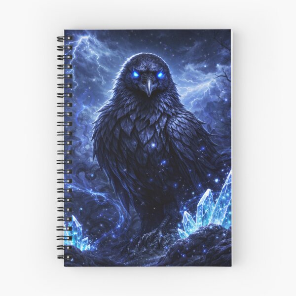 Item preview, Raven Spirit Animal – Dark Fantasy Shadow Raven Crystal Storm Art designed and sold by GeoWild Designs.