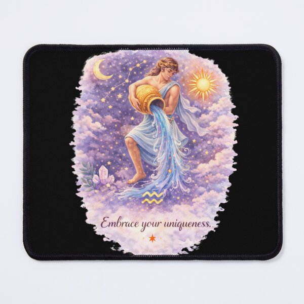 Item preview, Aquarius Zodiac Sign Watercolor Illustration – Celestial Astrology Art, Water Bearer Constellation, Aquarius Gift designed and sold by ChemiroL.