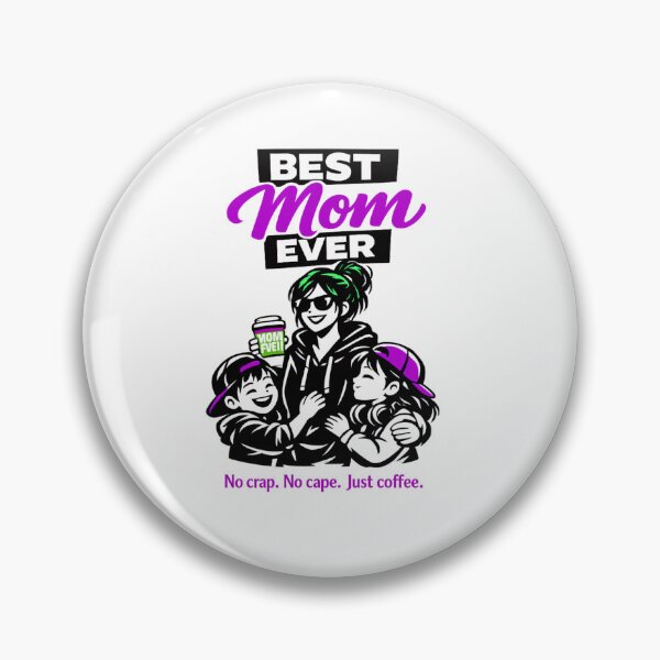 Item preview, Copy of Best Mom Ever -  No crap.  No cape. Just coffee (Purple edition) designed and sold by Teacuppupdesign.
