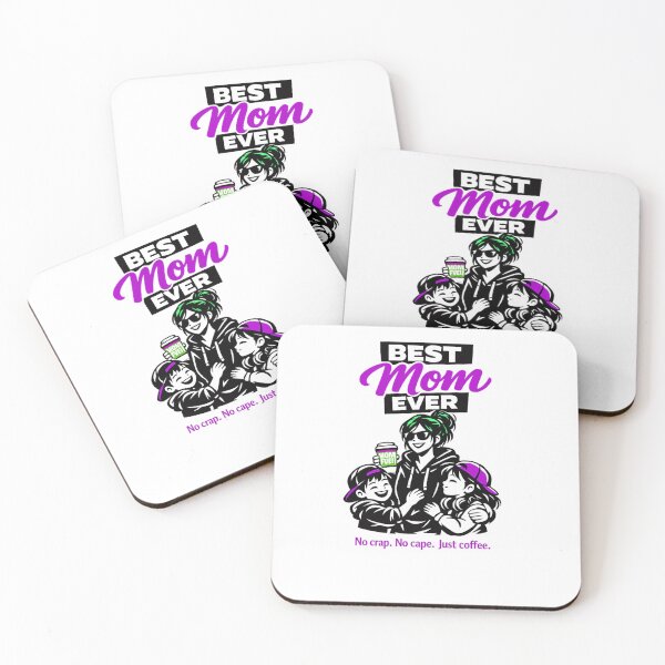 Item preview, Copy of Best Mom Ever -  No crap.  No cape. Just coffee (Purple edition) designed and sold by Teacuppupdesign.