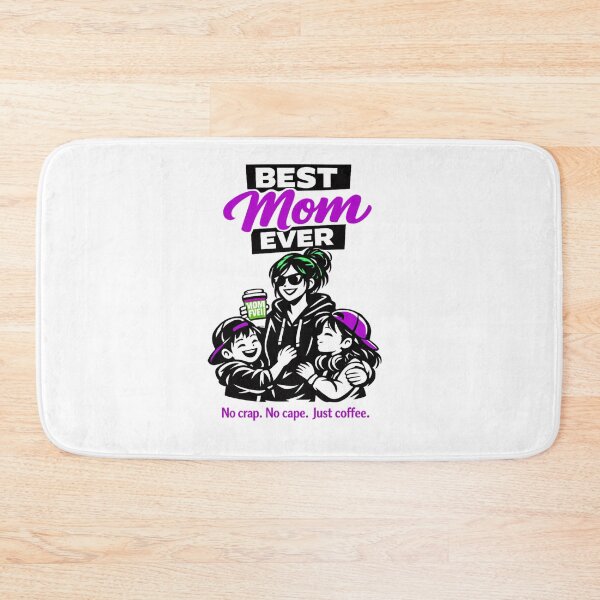 Item preview, Copy of Best Mom Ever -  No crap.  No cape. Just coffee (Purple edition) designed and sold by Teacuppupdesign.