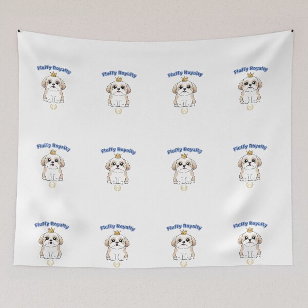 Item preview, Fluffy Royalty Shih Tzu Cute Crown Cartoon Dog designed and sold by NatureUnleashed.