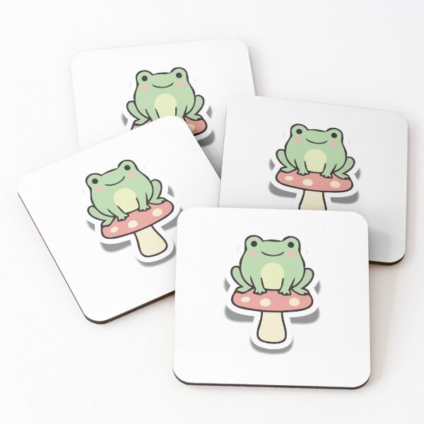 Item preview, cute froggy sat on mushroom designed and sold by cutedesignsbybrooklyn.