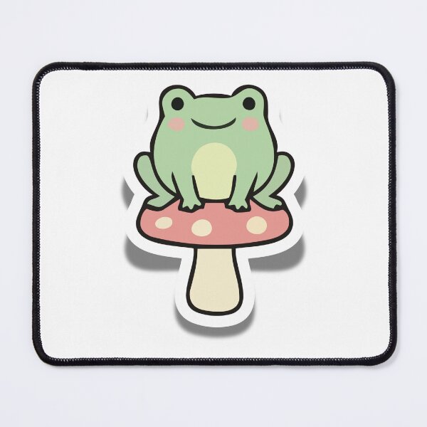 Item preview, cute froggy sat on mushroom designed and sold by cutedesignsbybrooklyn.