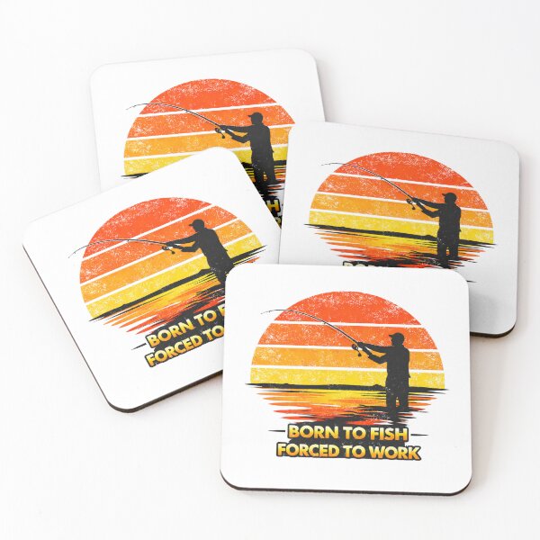 Item preview, Born To Fish Forced To Work Retro Sunset Fishing Fisherman Graphic designed and sold by ZEBBEDE - Minimal Streetwear .