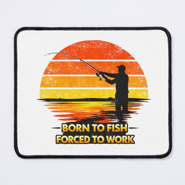 Item preview, Born To Fish Forced To Work Retro Sunset Fishing Fisherman Graphic designed and sold by ZEBBEDE - Minimal Streetwear .
