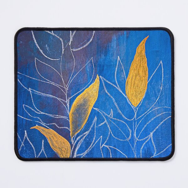 Item preview, Yellow leaves on blue background  designed and sold by Cozy-12.