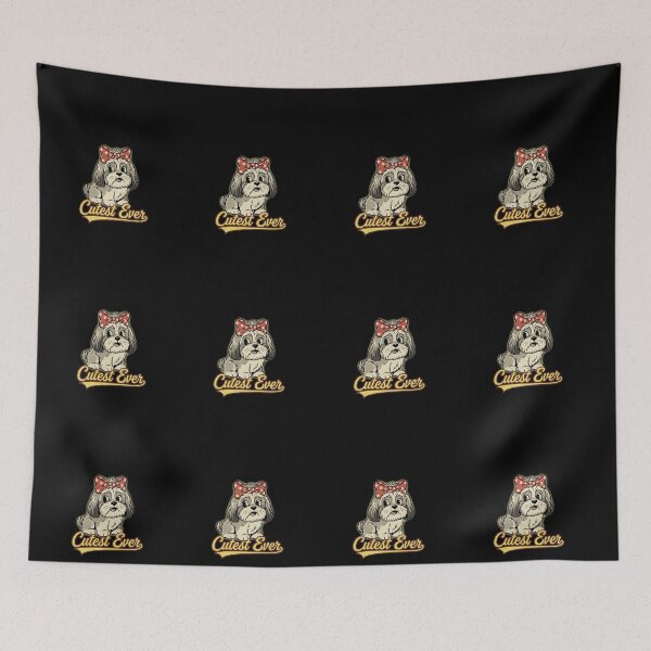 Item preview, Cutest Ever Vintage Shih Tzu Big Bow Cartoon Dog designed and sold by NatureUnleashed.