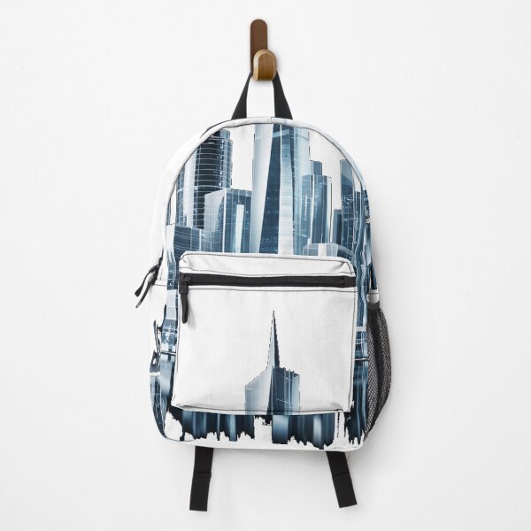 Item preview, Modern Blue City Skyline Architecture Illustration designed and sold by TailTraceDesign.