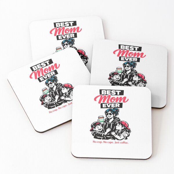 Item preview, Copy of Copy of Best Mom Ever -  No crap.  No cape. Just coffee (Red edition) designed and sold by Teacuppupdesign.