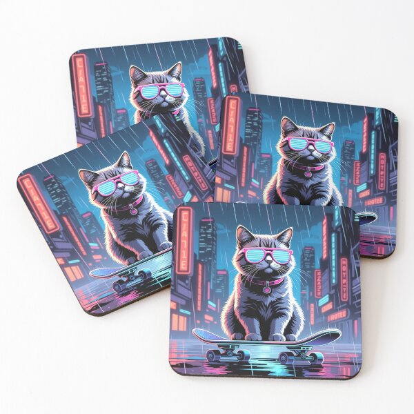 Item preview, Cyberpunk Neon Cat – Futuristic Design Collection designed and sold by Bittor18.