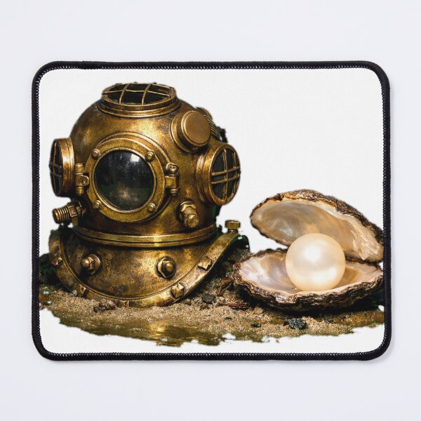 Item preview, Antique Diving Helmet and Pearl Oyster designed and sold by TailTraceDesign.