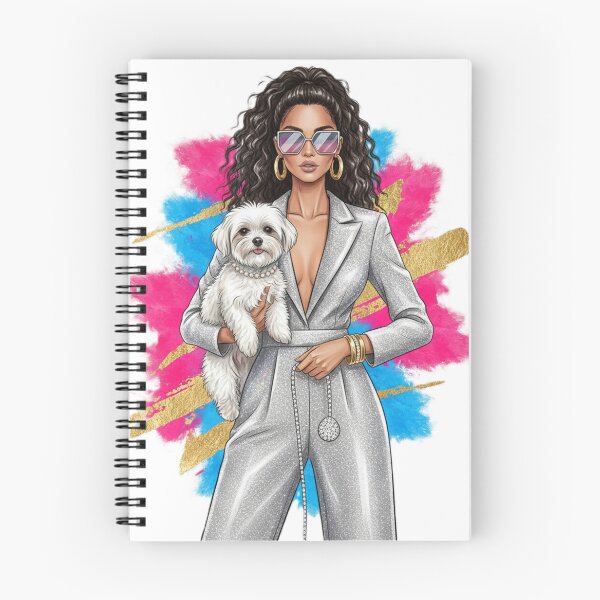 Item preview, Glamorous Woman With Dog Art – Trendy Fashion Girl & Puppy Illustration – Stylish Pet Lover Aesthetic Design – Chic Dog Mom Graphic designed and sold by Ditstyle.