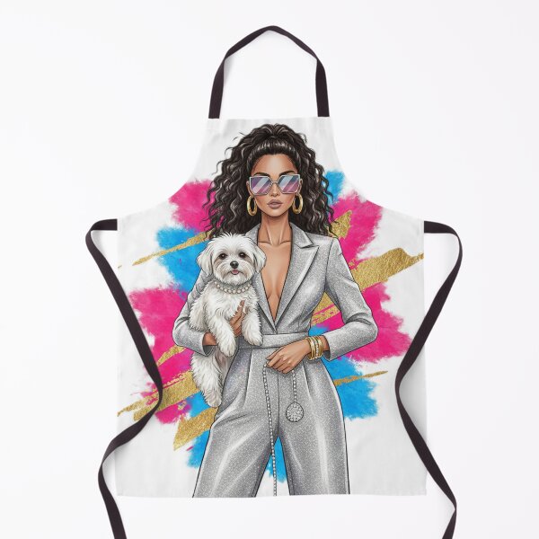 Item preview, Glamorous Woman With Dog Art – Trendy Fashion Girl & Puppy Illustration – Stylish Pet Lover Aesthetic Design – Chic Dog Mom Graphic designed and sold by Ditstyle.
