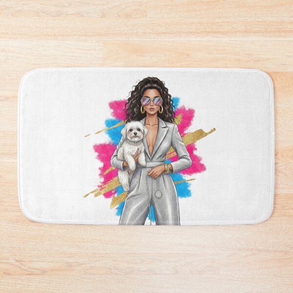 Item preview, Glamorous Woman With Dog Art – Trendy Fashion Girl & Puppy Illustration – Stylish Pet Lover Aesthetic Design – Chic Dog Mom Graphic designed and sold by Ditstyle.