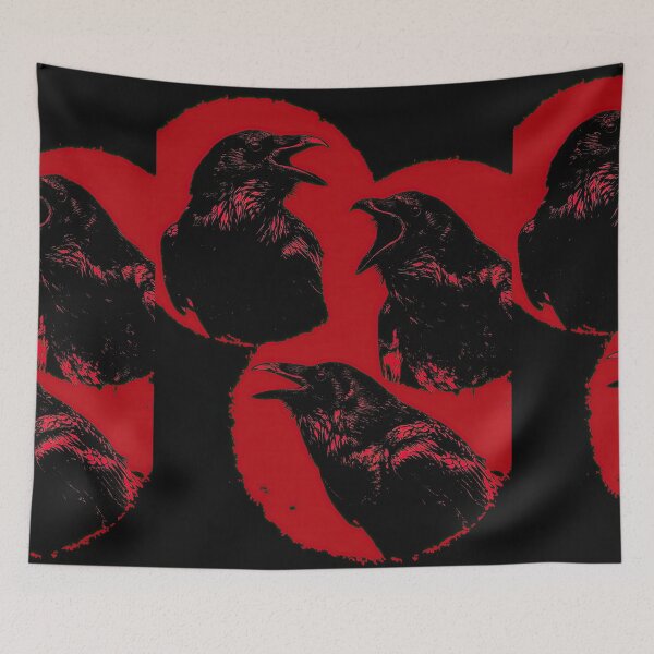 Item preview, Red Silhouette of Crows Flying in Circle designed and sold by Piotrek0001.
