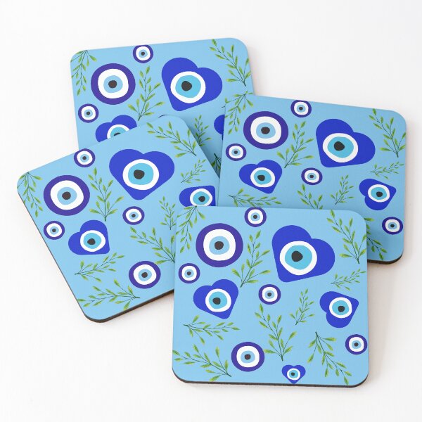 Item preview, Blue mural with Greek nazar eyes protection designed and sold by Karitza Daniela.