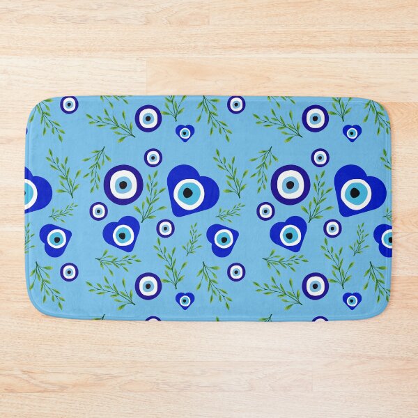 Item preview, Blue mural with Greek nazar eyes protection designed and sold by Karitza Daniela.