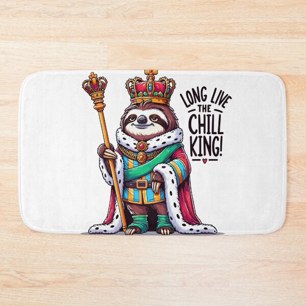 Item preview, Long Live the Chill King – Funny Sloth King Design designed and sold by CyfroweMysli.