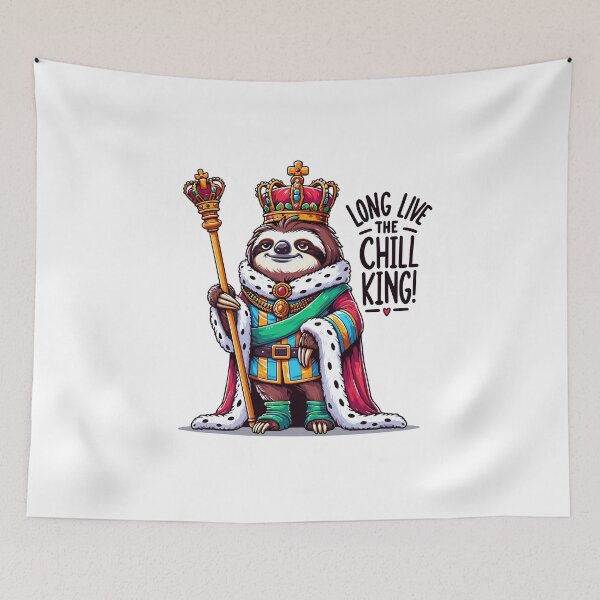 Item preview, Long Live the Chill King – Funny Sloth King Design designed and sold by CyfroweMysli.
