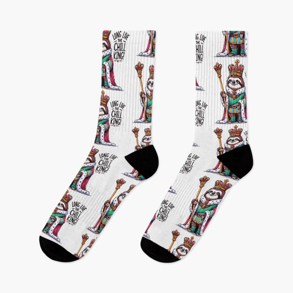 Item preview, Long Live the Chill King – Funny Sloth King Design designed and sold by CyfroweMysli.