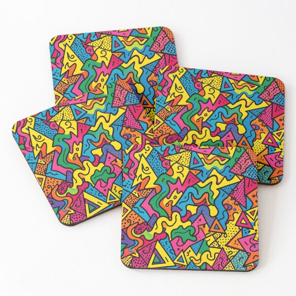 Item preview, Colorful Retro Memphis Geometric Pattern designed and sold by laterkatergator.