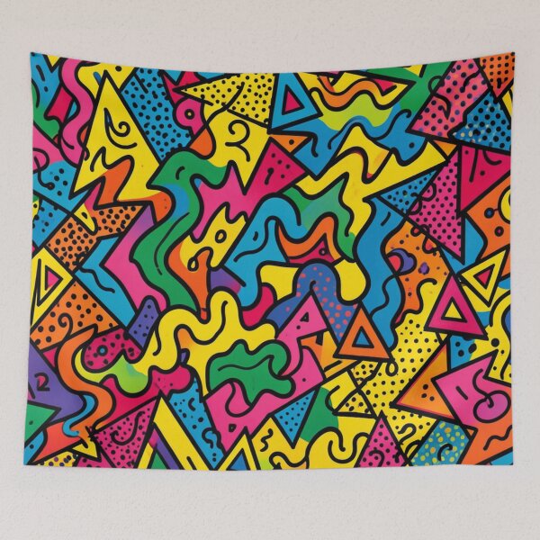 Item preview, Colorful Retro Memphis Geometric Pattern designed and sold by laterkatergator.