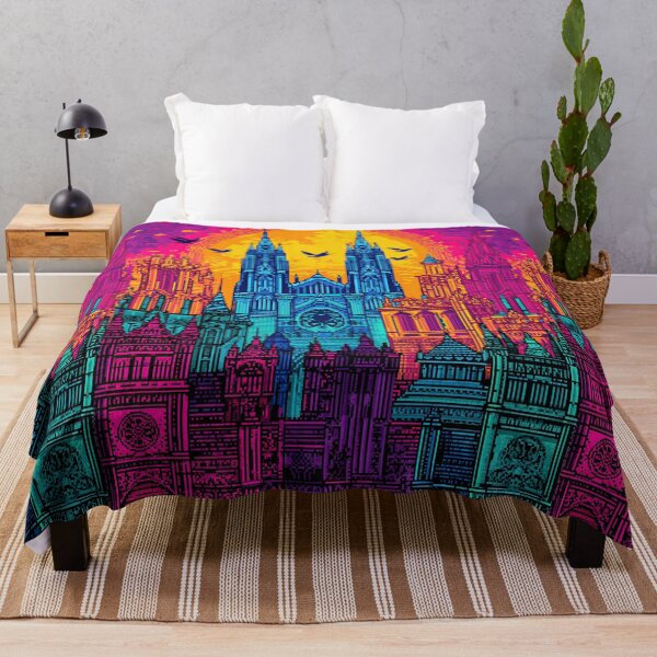 Item preview, Psychedelic Neon Gothic Cathedral Cityscape designed and sold by Piotrek0001.