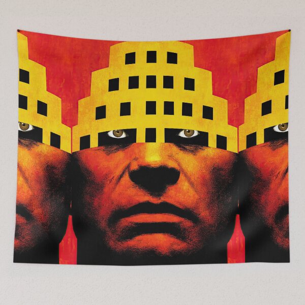 Item preview, Surreal Face with City Architecture Crown designed and sold by Piotrek0001.