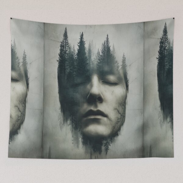 Item preview, Surreal Face Merging with Dark Pine Forest designed and sold by Piotrek0001.