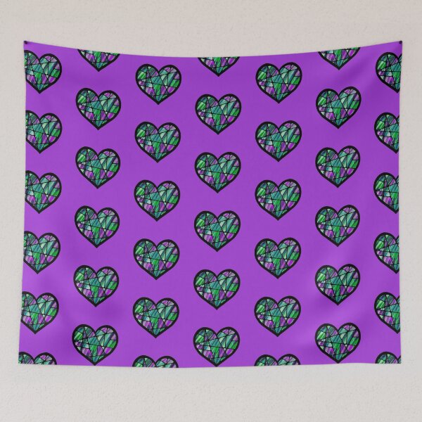 Item preview, Stained Glass Heart Green & Purples designed and sold by um, sure art.