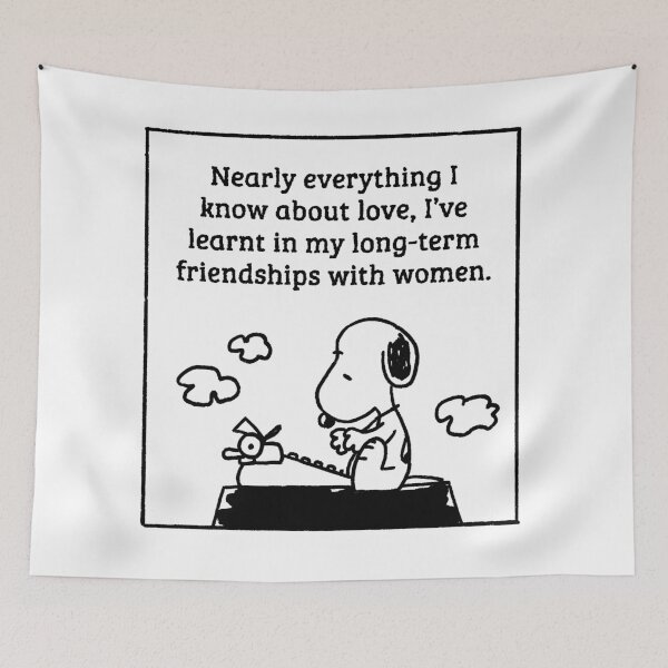 Item preview, snoopy reading everything i know about love quote designed and sold by liveawhimsylife.