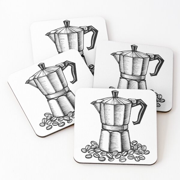 Item preview, Vintage Moka Pot Coffee Art - Espresso Maker Illustration designed and sold by VerticalGrams.