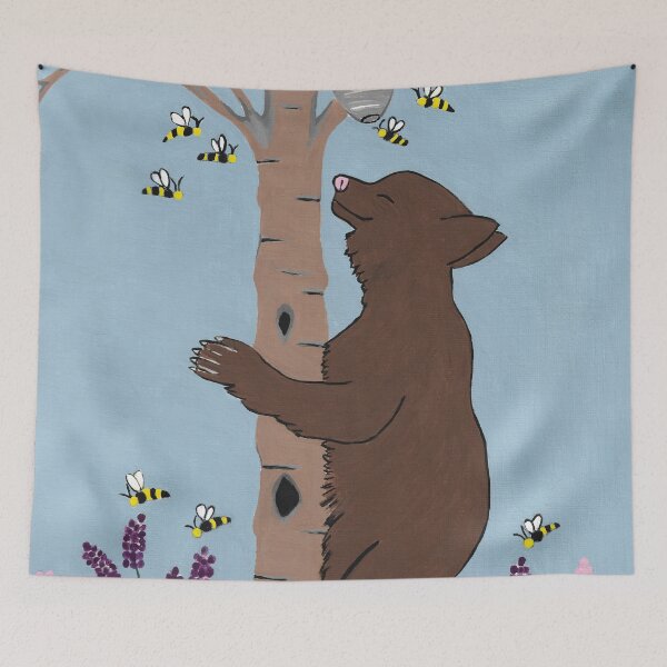 Item preview, Cute Brown Bear And The Bees designed and sold by Sartoris Art.