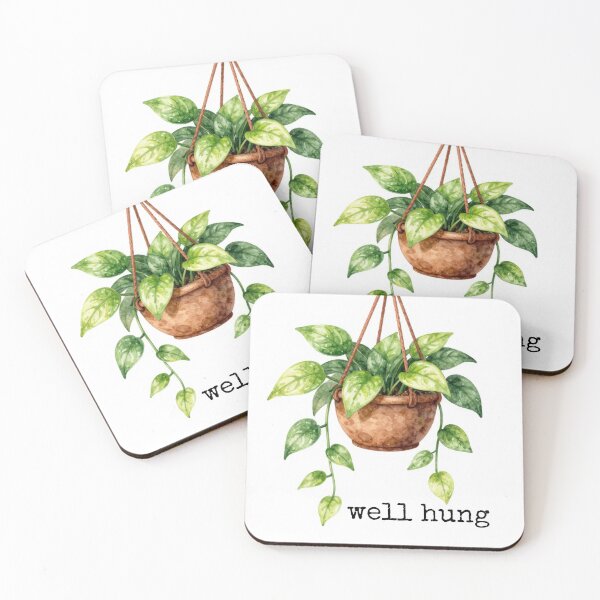 Item preview, "Well Hung" | Funny Pothos Hanging Plant Cheeky Houseplant Humor for Plant Parents designed and sold by Plant Daddy.