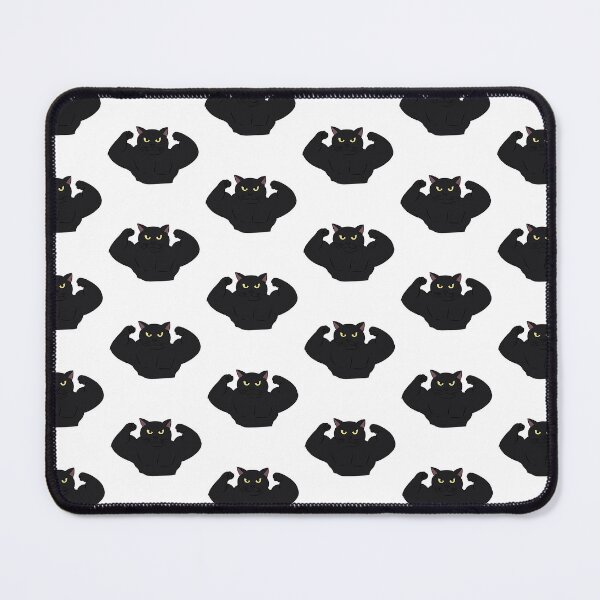 Item preview, muscular black cat designed and sold by natkale.