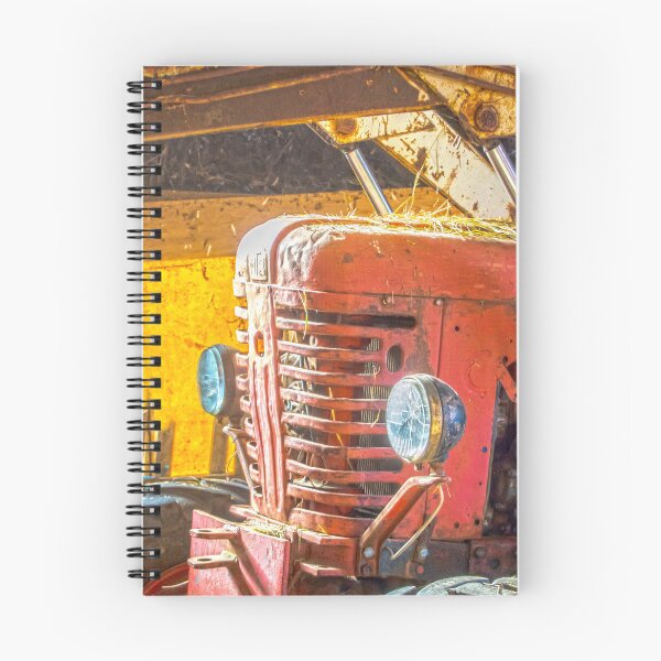Item preview, Old red tractor in a dusty barn designed and sold by Michael Brewer.