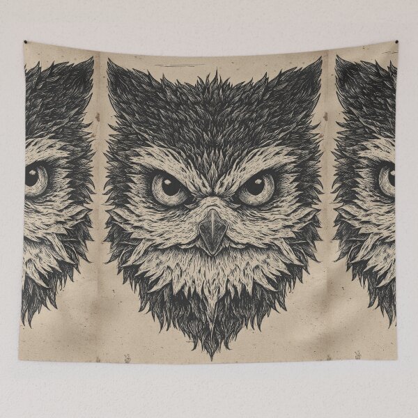 Item preview, Intricate Line Art Vintage Owl Portrait designed and sold by Piotrek0001.