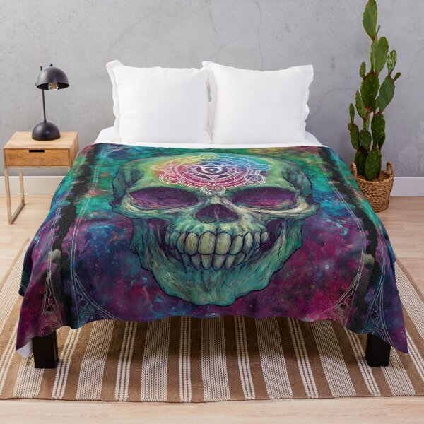 Item preview, Colorful Psychedelic Sugar Skull Illustration designed and sold by Piotrek0001.